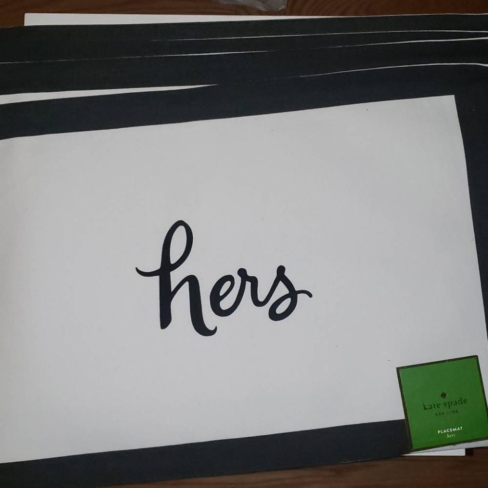 Kate Spade♠️ 4pc "Hers" Placemats NWT